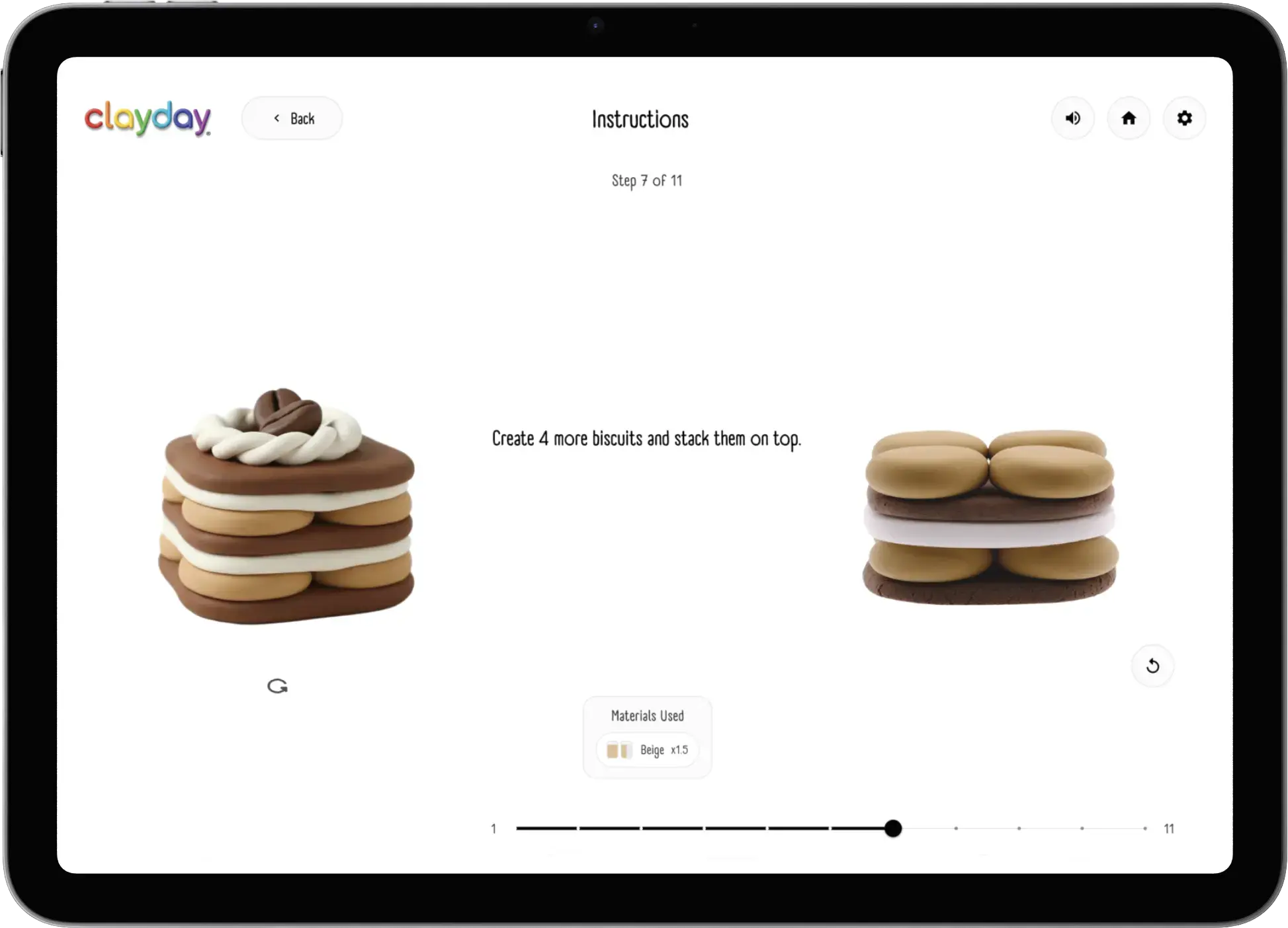 Clayday app shown on iPad